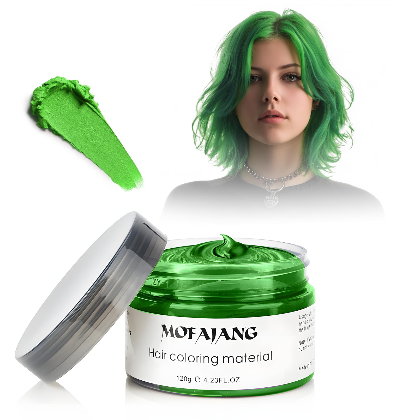SOVONcARE green Hair Wax color, Temporary Hair Dye Wax Natural Instant Hairstyle cream for Women  Men Party, cosplay, Halloween