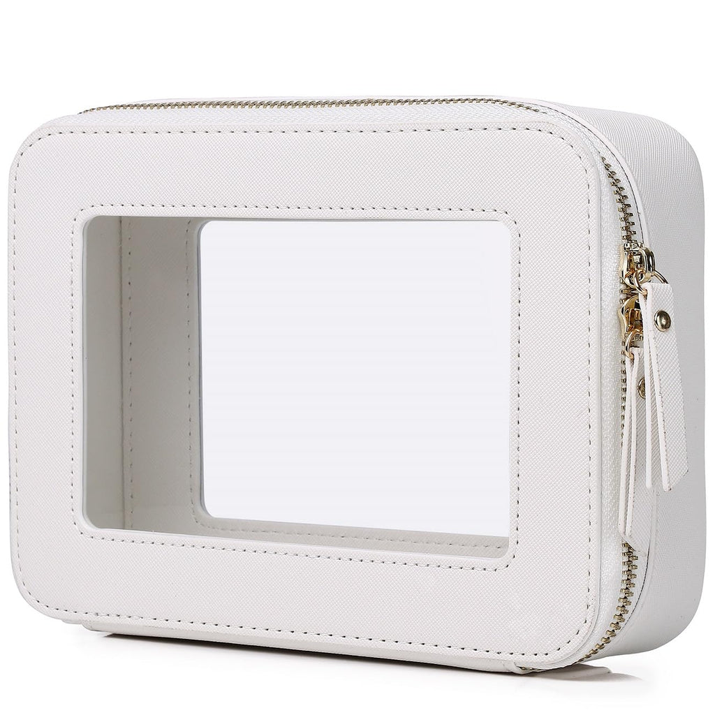 Pinkmik Clear Makeup Bag Travel Case Portable transparent Cosmetic Bag Clear Travel Toiletry Bag Skincare Bag Makeup Bag for Car