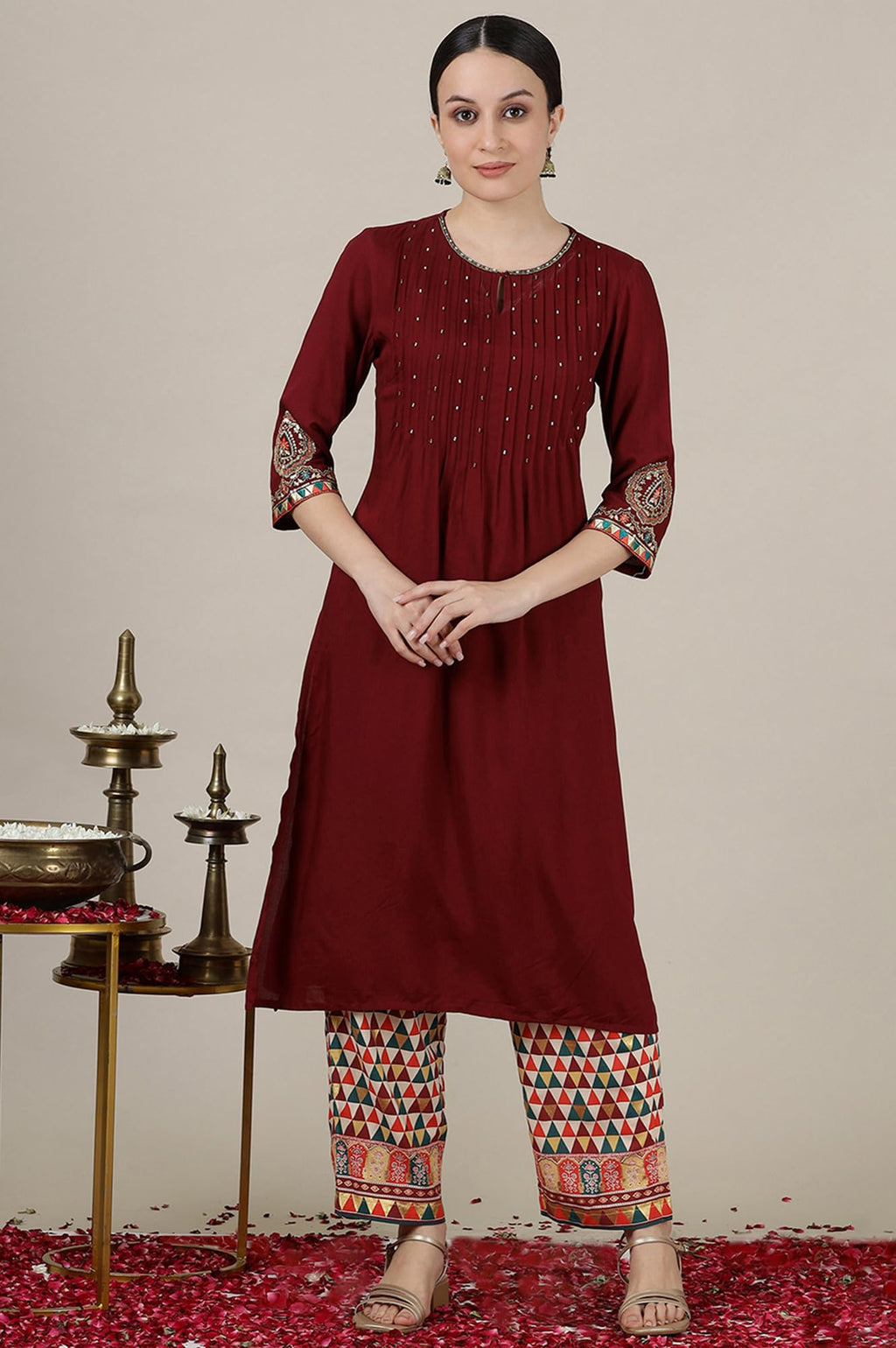 Aurelia WomenS Solid Straight Kurta | Round Neck Kurta For Women | Solid Kurta For Women | Beautiful Regular Fit Kurta For Women