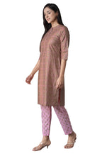 Aurelia Womens Polyester Kurta-Trousers (21ONAS12909-505030_Beige_S)