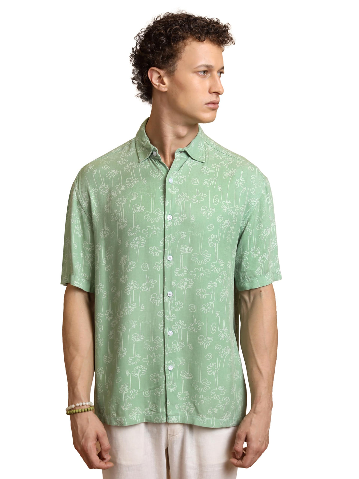 Ketch MenS Over Sized Shirt (Khsh001755_Light Green