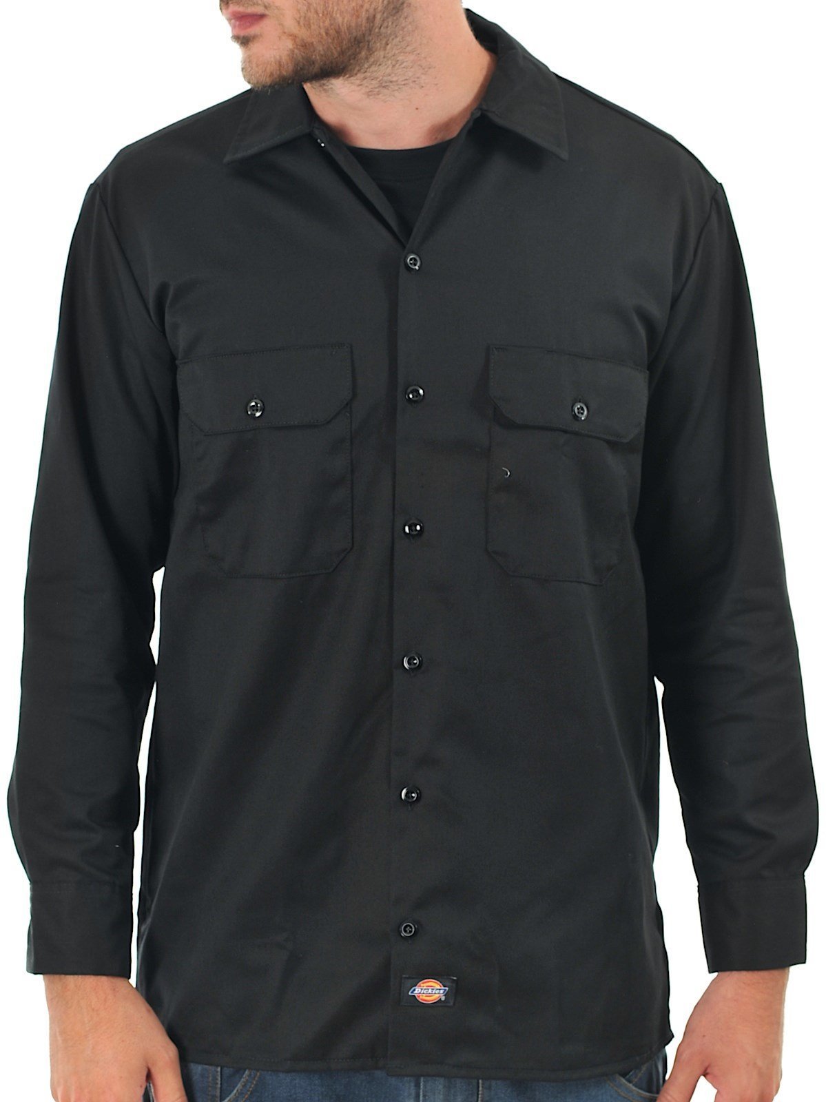 Unisex Long-Sleeve Work Shirt - NAVY - S(D0102H7ZgXX)
