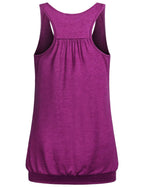 Banded Bottom Tops for Women Banded Waist Shirts Womens Maternity Workout Tops Sleeveless Tank Tops Yoga Activewear Red Small