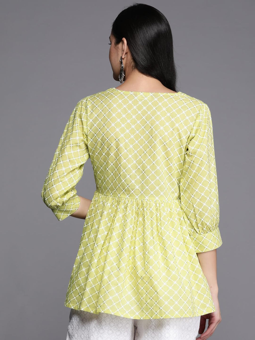 Libas WomenS Cotton Straight Kurta (26463_Green