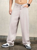 Hubberholme Men Cotton Relaxed Fit Mid-Rise Jeans 14 Beige