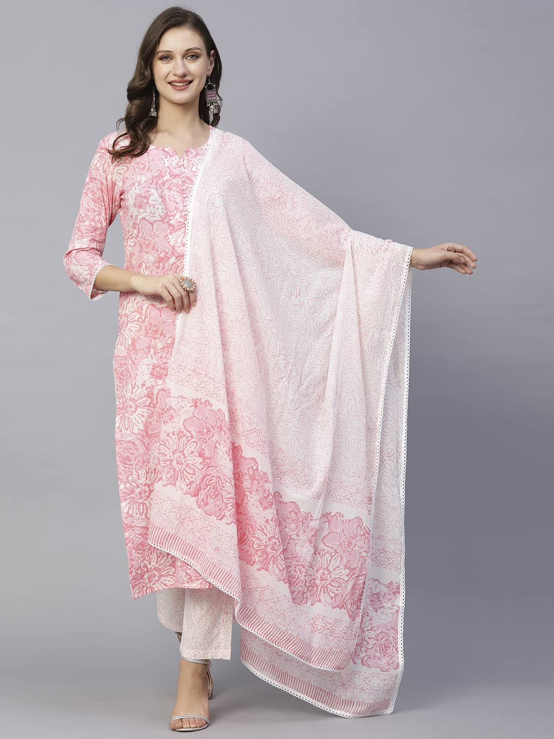 ANNI DESIGNER 2 Pack Women s Cotton Blend Kurta, Multicolored