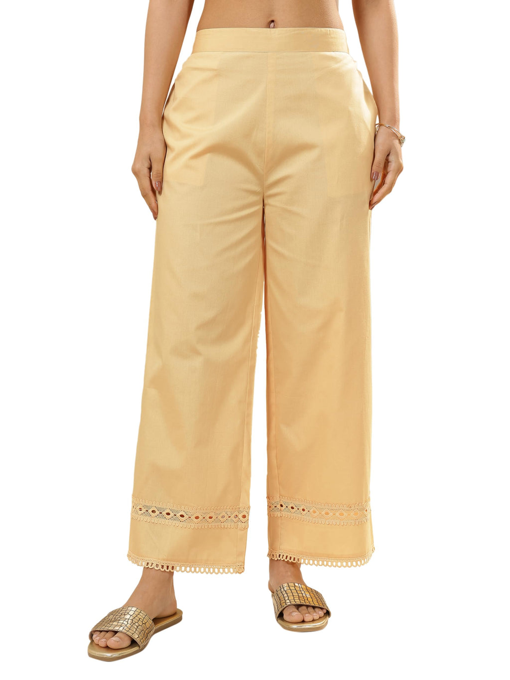 Libas Womens Solid Cotton Palazzos For Women