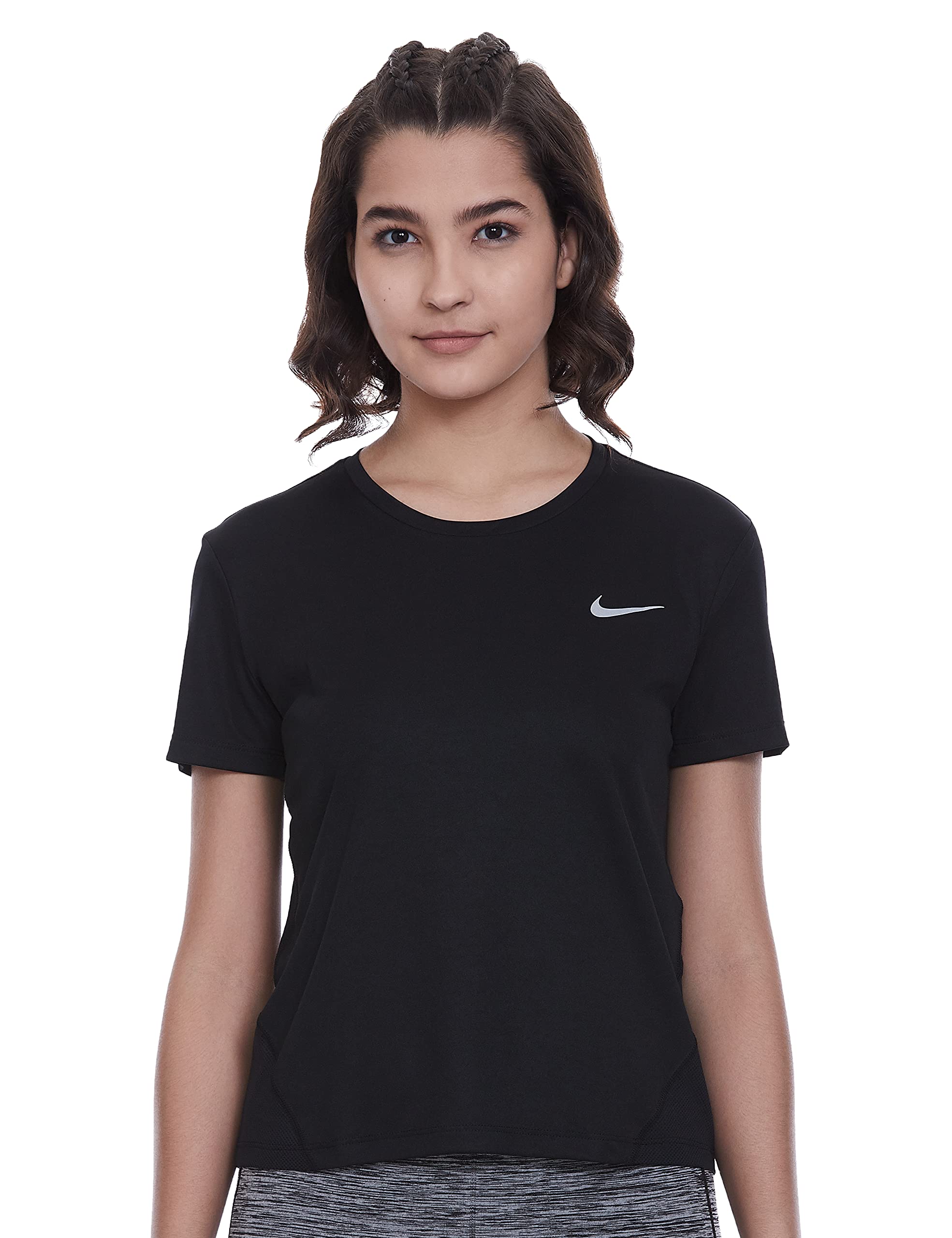 Nike Solid Regular Fit Short Sleeve Top Women Novelty T-Shirts