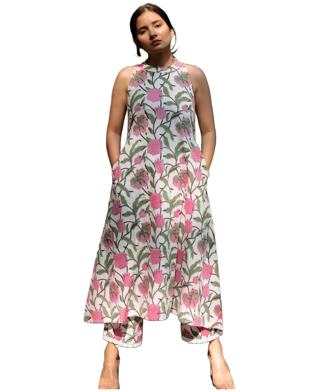 ANNI DESIGNER Women s Rayon Blend Kurta and Pants, white, 44