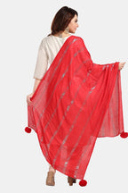 Fabme Shimmer Embellished Soft Cotton Dupatta - Pack Of 2 - Black, Red