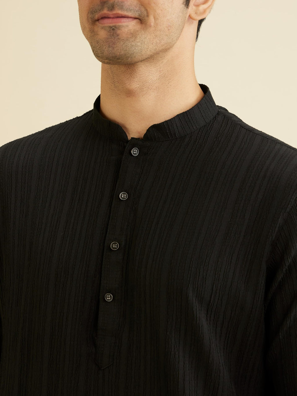 Manyavar Mens Spandex Self Design Kurta