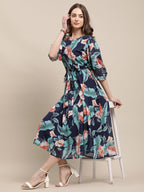 Tee Projekt Women Floral Maxi Dress| Elegant Georgette Gown | Flowing Dress For Formal Events