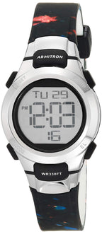 Armitron Sport Women's Quartz Sport Watch with Resin Strap, Black, 12 (Model: 45/7012SPL)