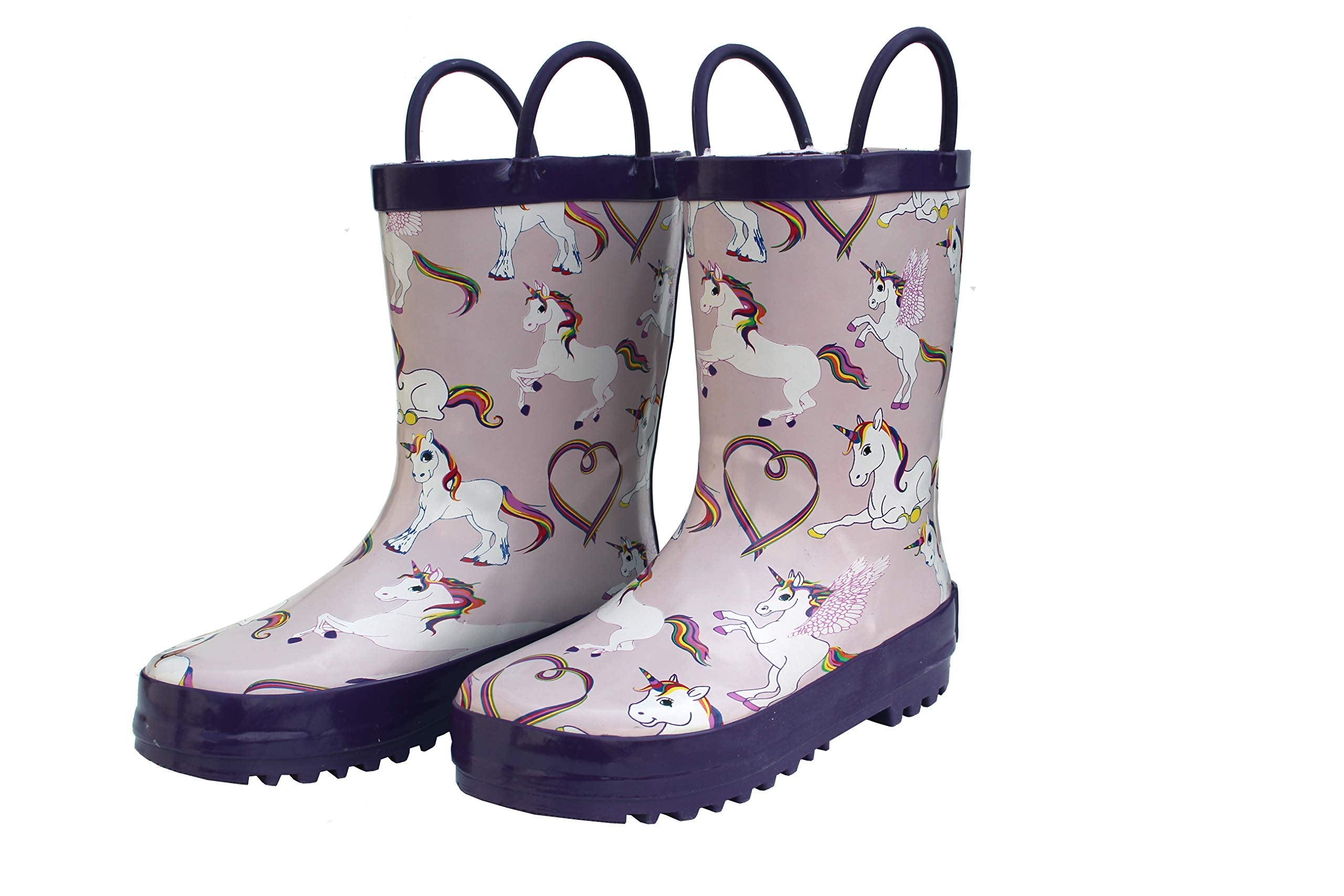 Foxfire for Kids FOX-600-78-1 Childrens Rainbow Unicorn Rain Boot - Size 1  Toddler