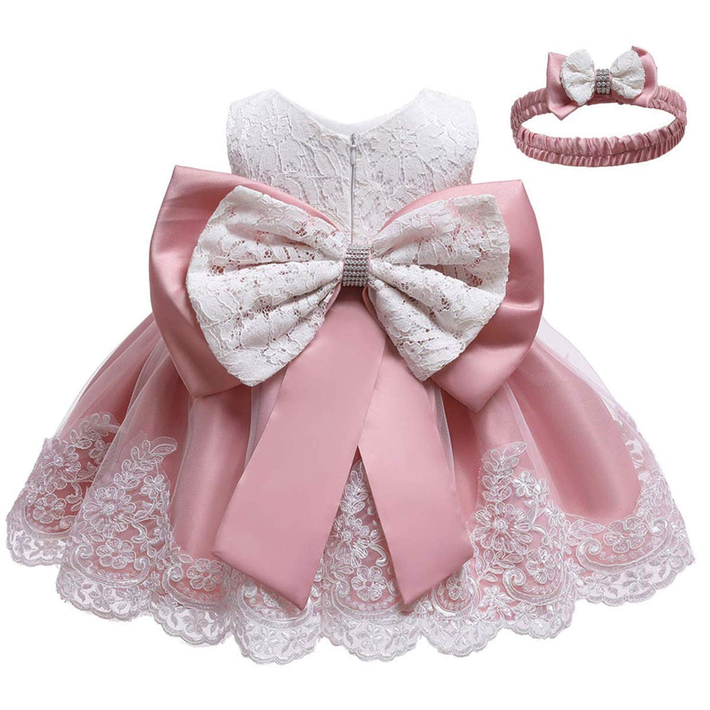 NSSMWTTC Baby Girl Ball Gown Dress Infant Birthday Party Christmas New Year Dresses Toddler Christmas (Pink03,6M)