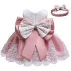 NSSMWTTC Baby Girl Ball Gown Dress Infant Birthday Party Christmas New Year Dresses Toddler Christmas (Pink03,6M)