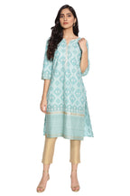 W For Woman Women'S Cotton Regular Kurta (21Auw13712-117263_Blue_12)