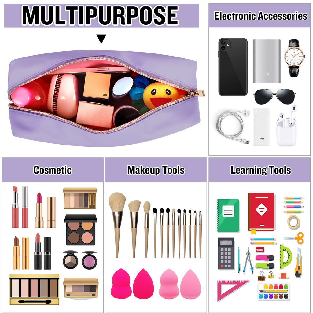 Chenille Letter Clear Makeup Bag with Zipper and Waterproof Nylon Material