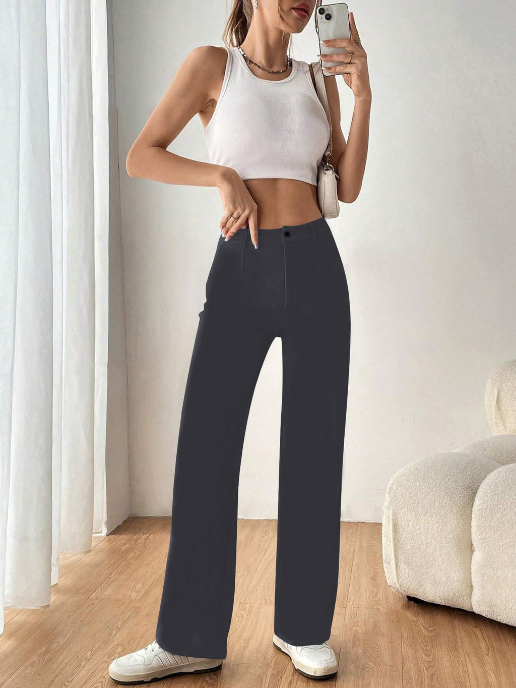 Toochki Trouser for Women | High Waist Trousers for Womens | Summer Track Pants | Casual Spandex Pant | Grey Colors