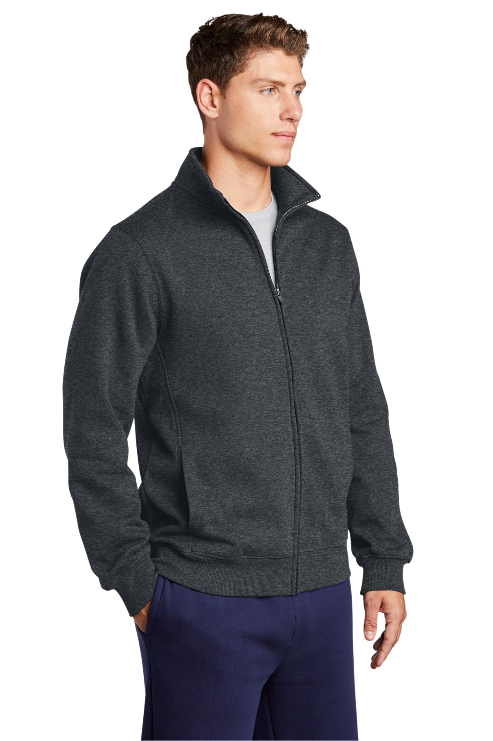 Sport-Tek Men's Full Zip Sweatshirt, Graphite Heather, Small