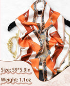 Clysoru Silk Neck Scarf Printed Scarves Head Women'S Fashion Oblique Angle Satin Scarfs For Bag Hair 59    X 5.9    (Orange red