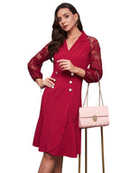 Miss Chase Womens Square Neck Sleeveless Dress (MCSS25D93-11-23-06, Dark Pink, XL)
