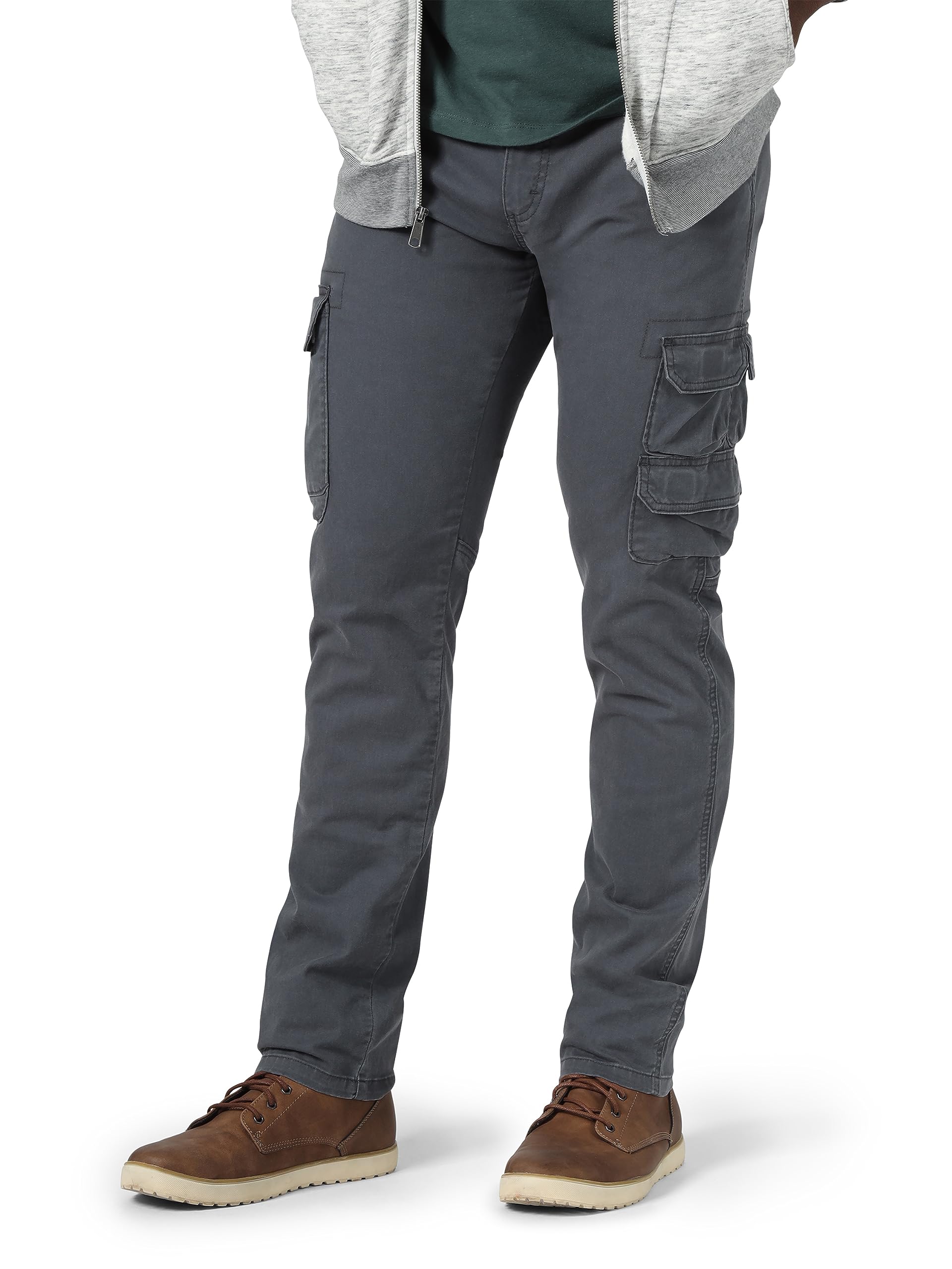 Wrangler Authentics mens Regular Tapered Cargo Pants, Pewter, 34W x 34L US