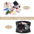MAANGE Small Makeup Bag For Purse, Travel Cosmetic Bag Makeup Pouch PU Leather Portable Versatile Zipper Pouch For Women