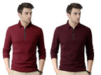 Noble Monk MenS Polo Neck Full Sleeves Solid T-Shirt
