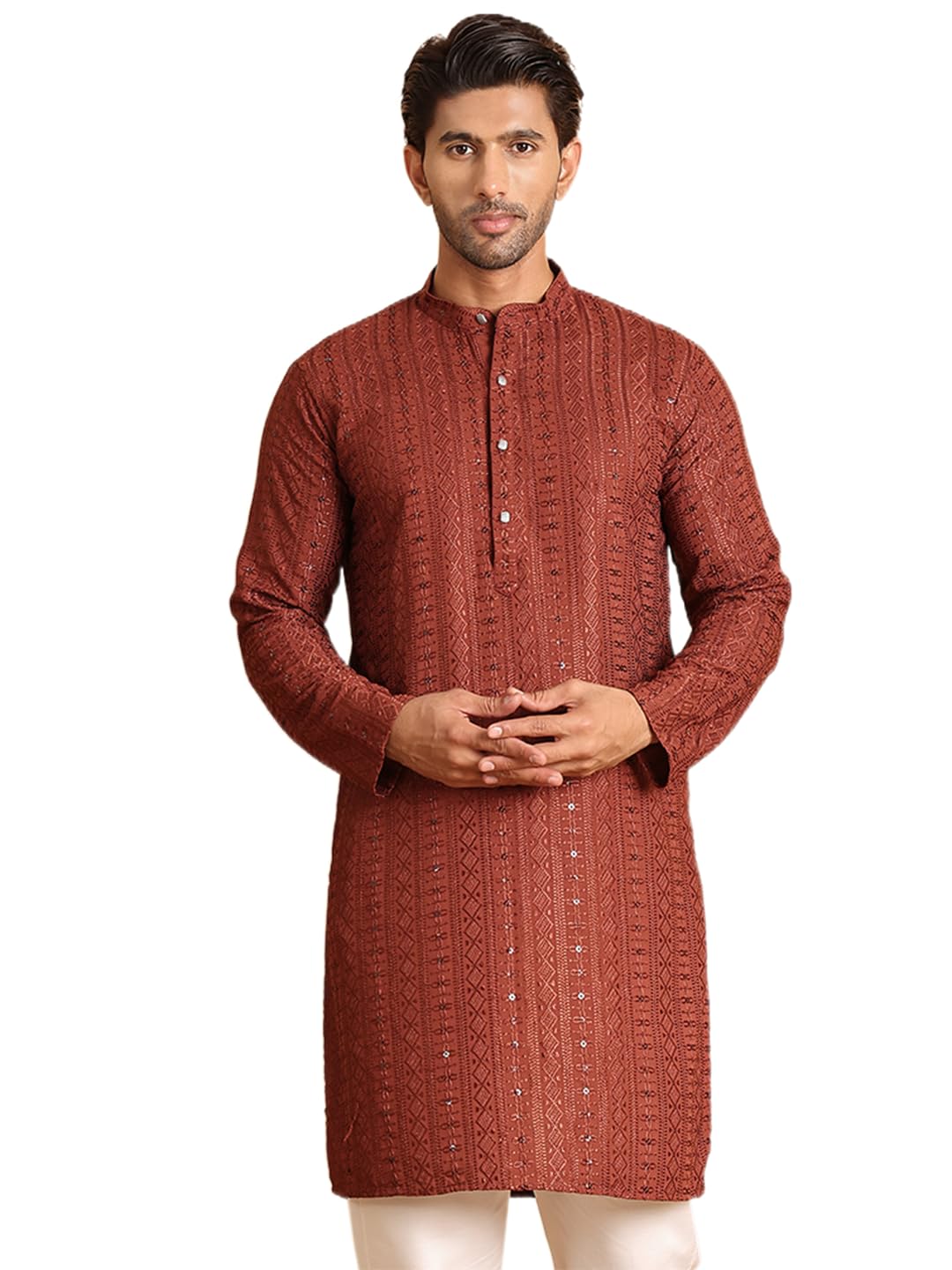 Jompers Mens Embroidered Straight Kurta