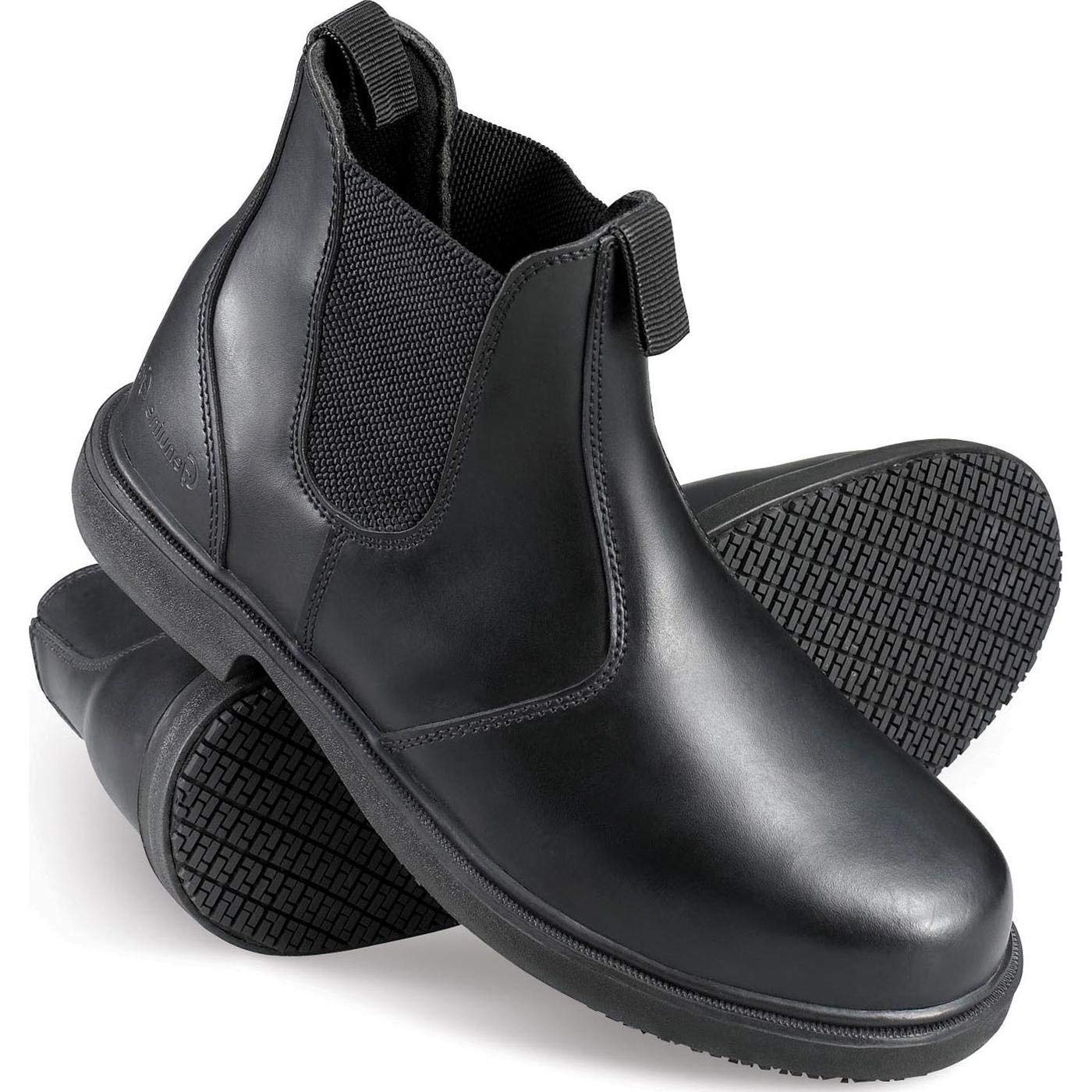 Genuine Grip 7141-9W Mens Slip-Resistant Twin Gore Wide Work Boot  Black - Size 9