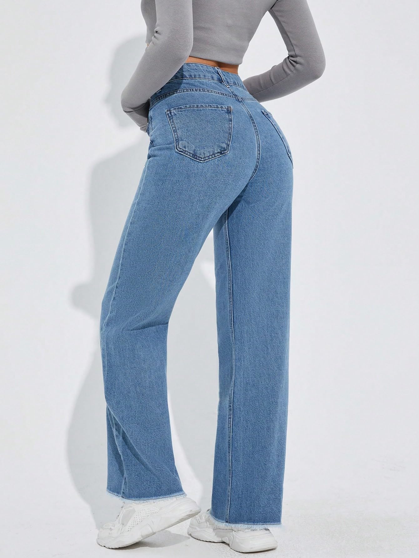 KOTTY Women s Button Straight Baggy Jeans