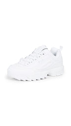 Fila Men's Strada Disruptor fashion sneakers, White/White/White, 9 US