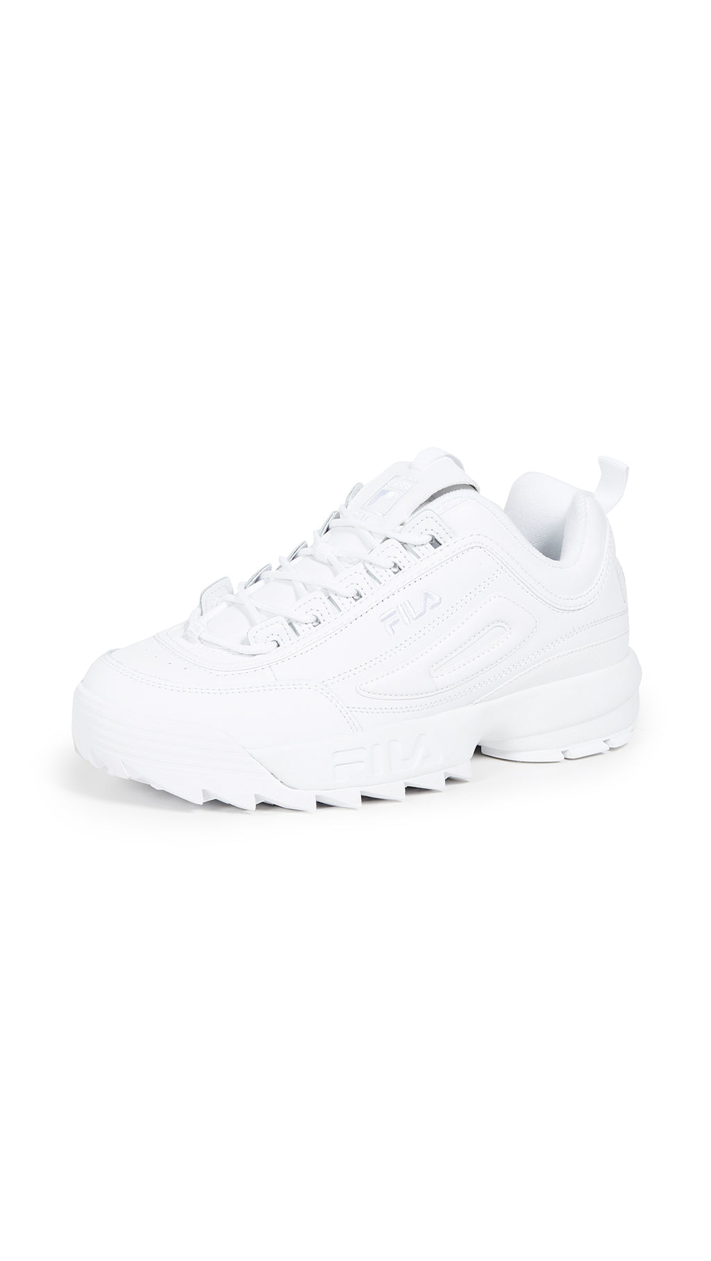 Fila Men's Strada Disruptor fashion sneakers, White/White/White, 11 US