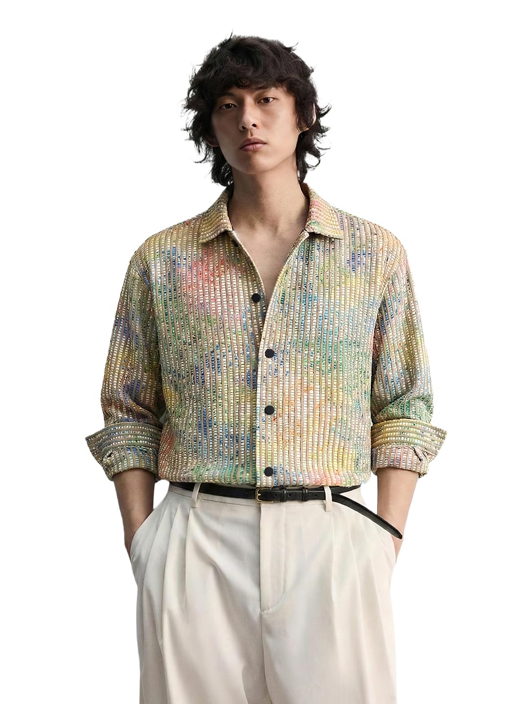 The Indian Garage Co Mens Regular Fit Textured Cutaway Collar Full Sleeves Resort Sweater