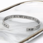 JoycuFF Inspirational Gifts for Women Teenage Friendship Cuff Bracelets for Women Birthday Gift Ideas Teen Trendy Stocking Stuff