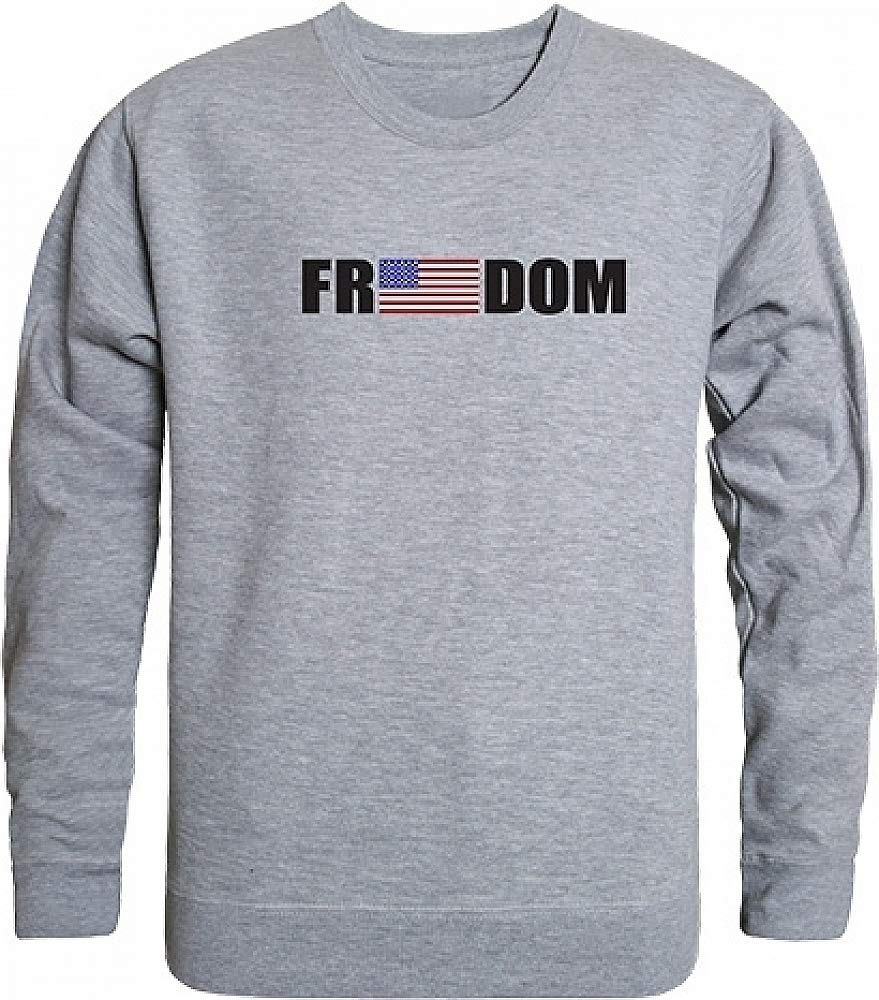 Graphic Crewneck, Freedom, H.Grey, 2X