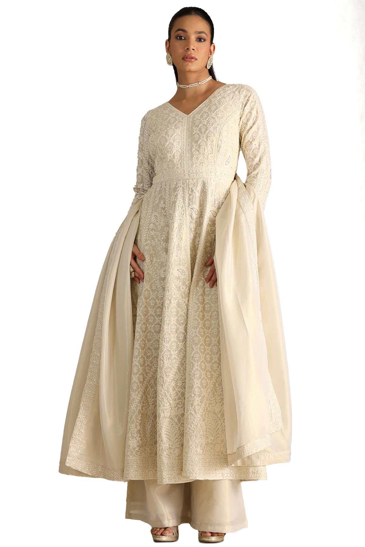 Soch Women Tissue Embroidered Suit Set with Work
