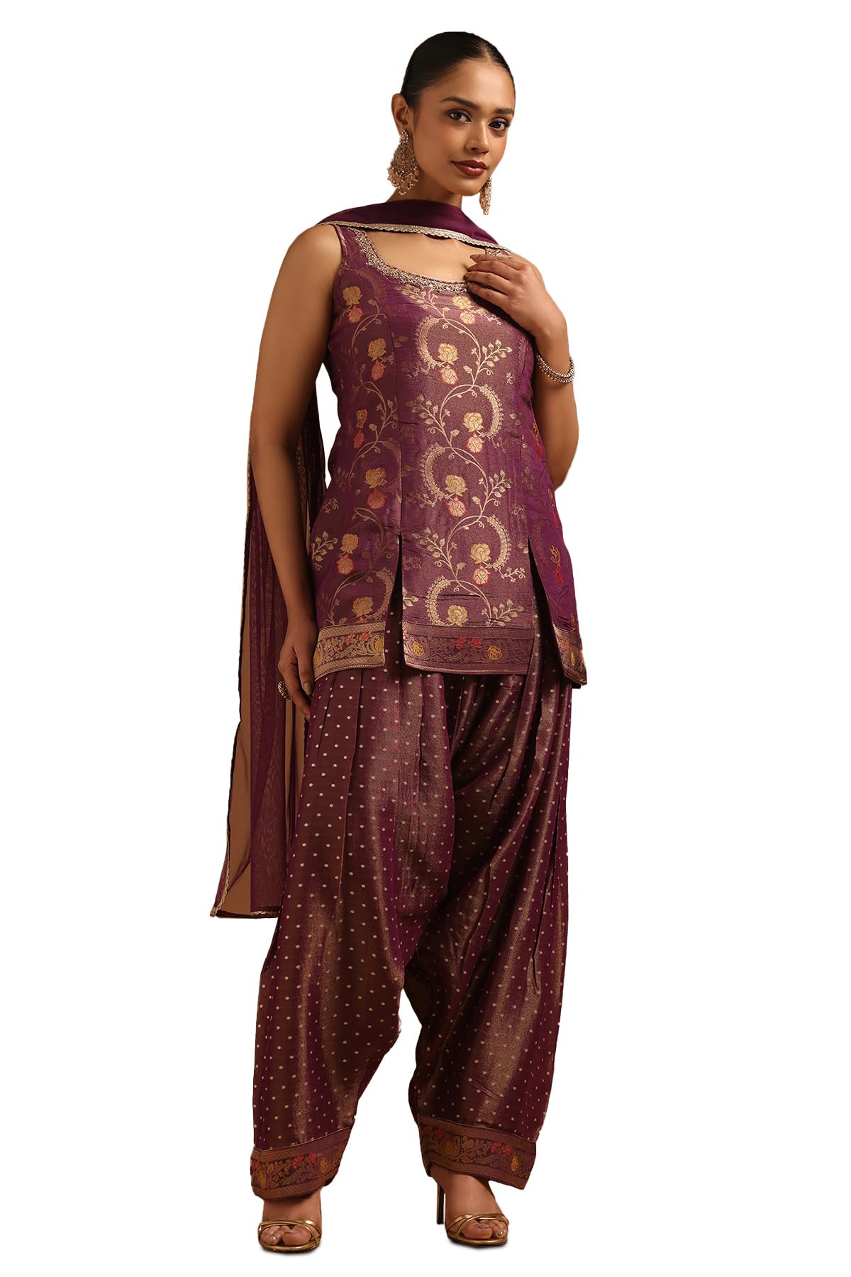 Soch Women Tissue Unstitched Salwar Suit Set