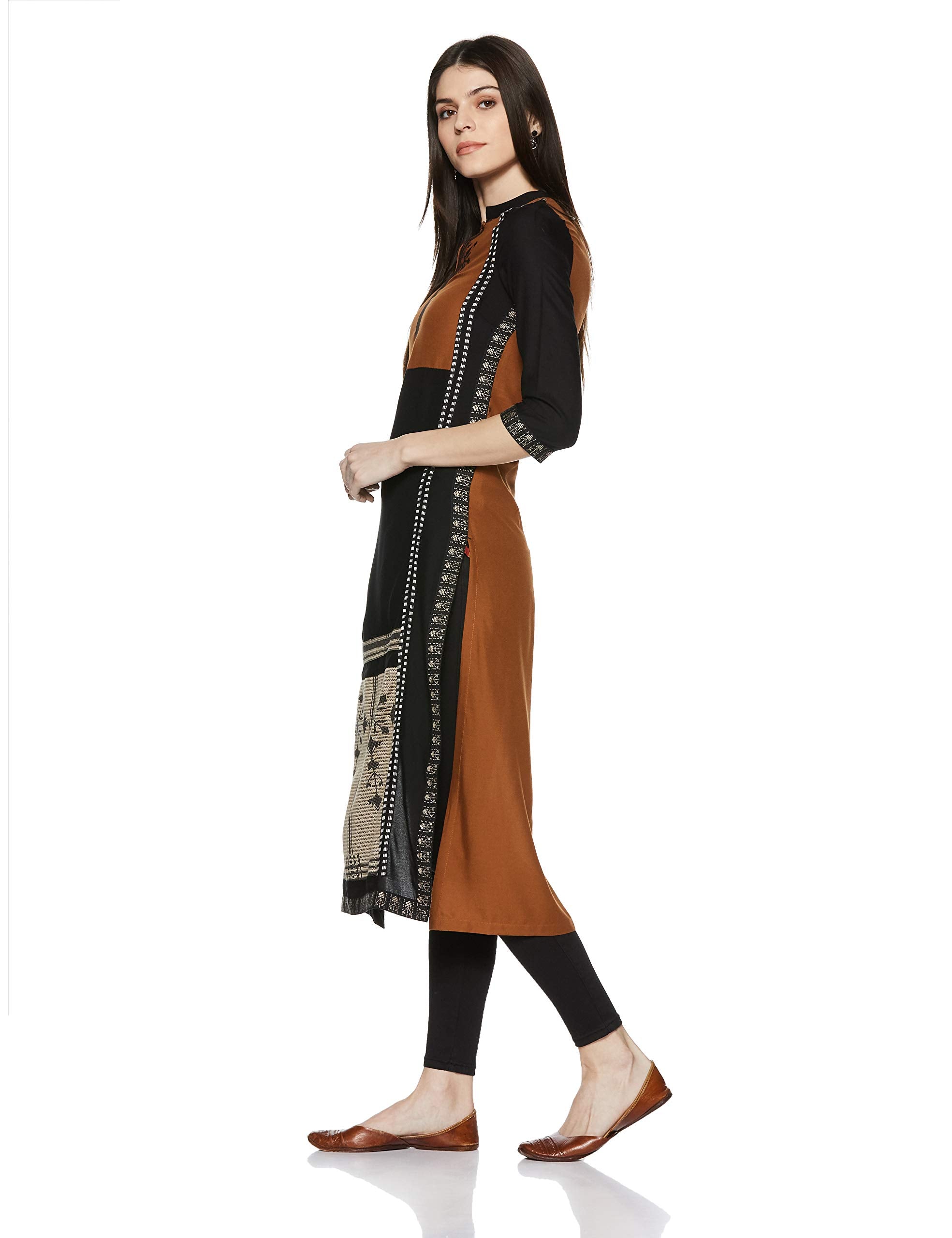 W For Woman Straight Kurta (18Auw11246-11617_Black_6)