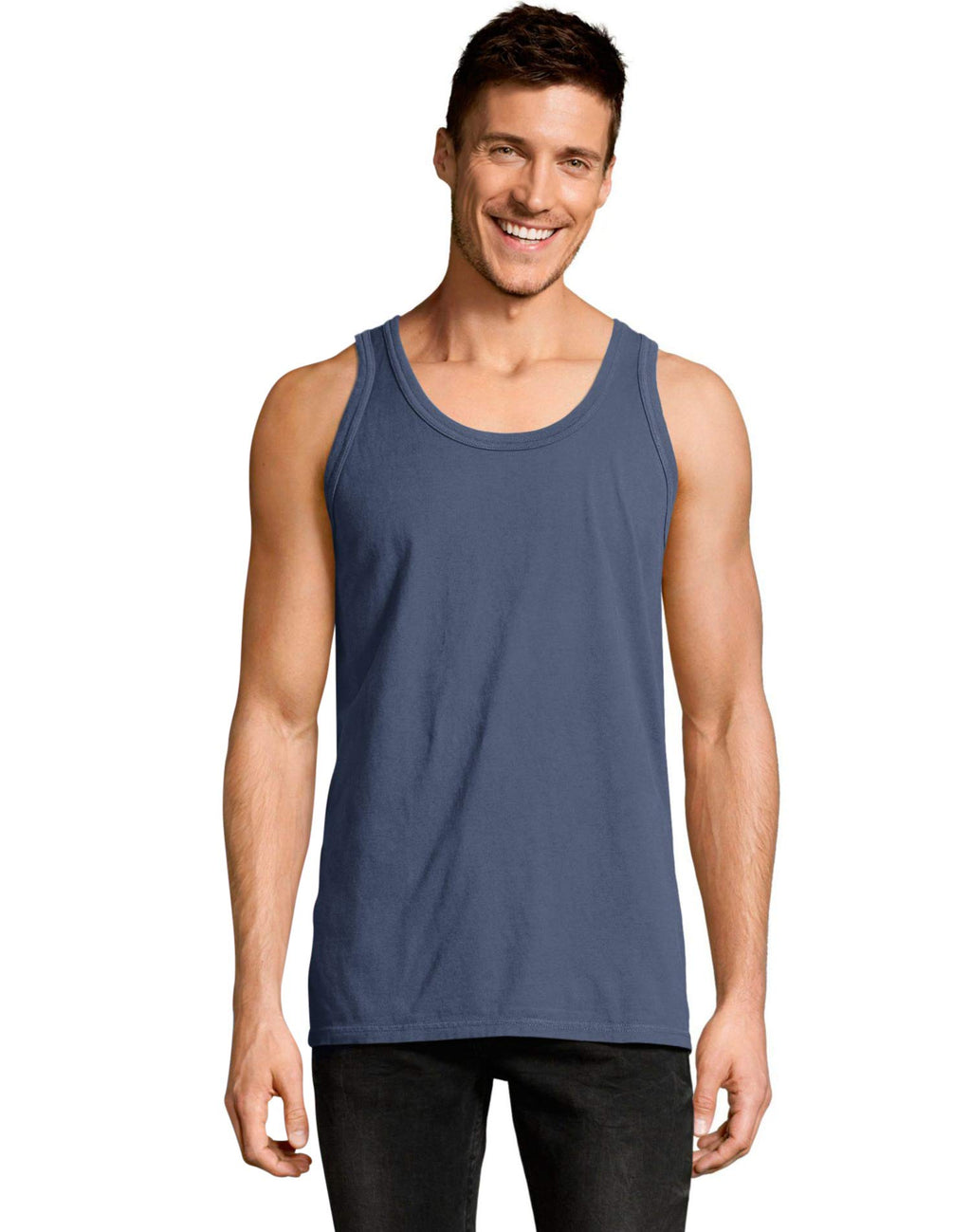 Unisex garment-Dyed Tank - BLAcK - S(D0102H7DEK6)