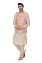 Manyavar MenS Silk Blend Kurta Chudidar (Jast138_Pink_Xl)