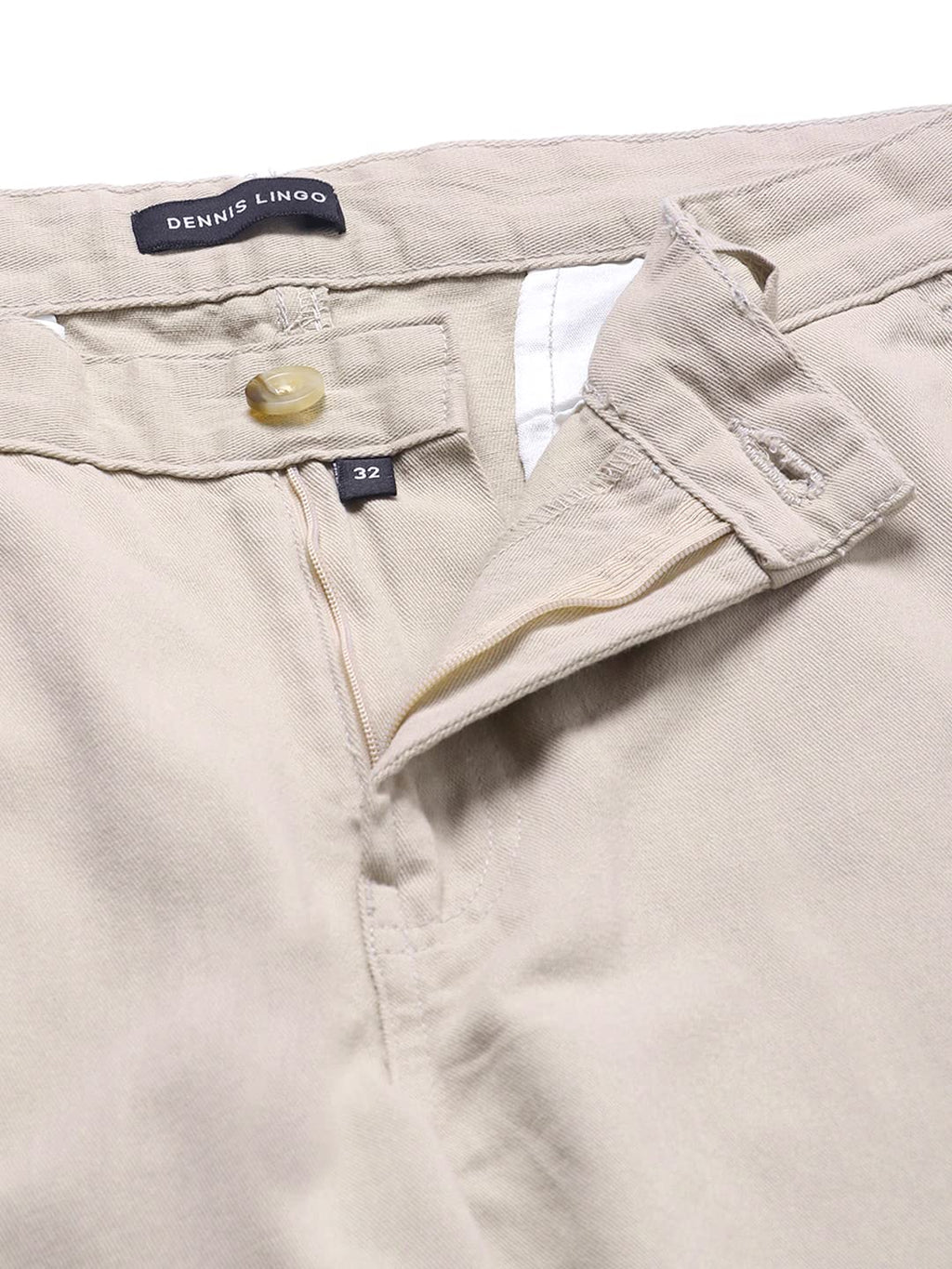 Dennis Lingo Slim Fit Solid Beige Cargo for Men