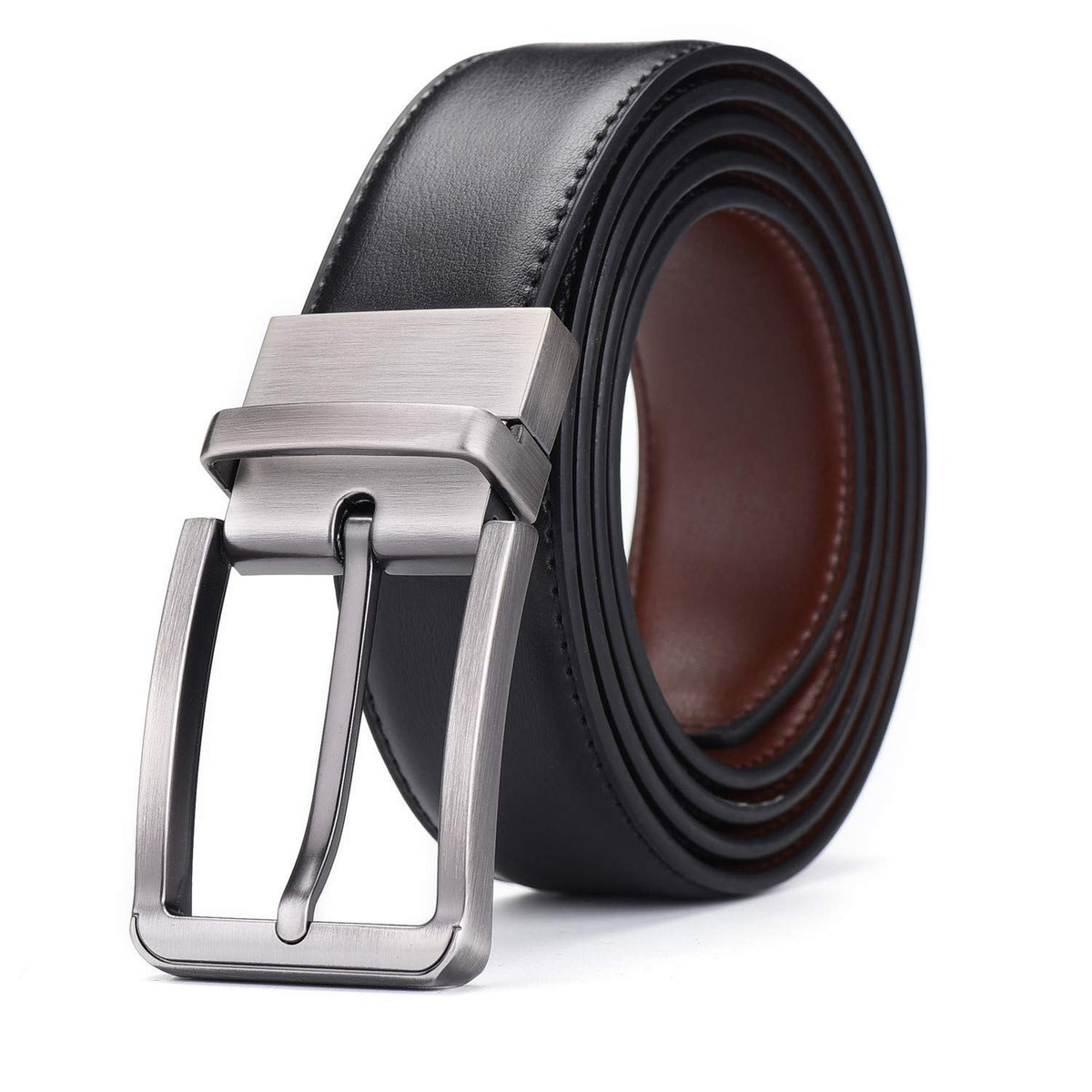 Veteran Reversible Pu Leather Belt, Formal Black/Brown Tow In One Belt(Reversible Men BeltVtin0126) (36, Synthetic Leather) 36