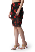 POPWINGS Floral Printed Knee Length Pencil Lining Skirt for Women || Knee-Length Pencil Skirt for Women || Latest Stylish Women