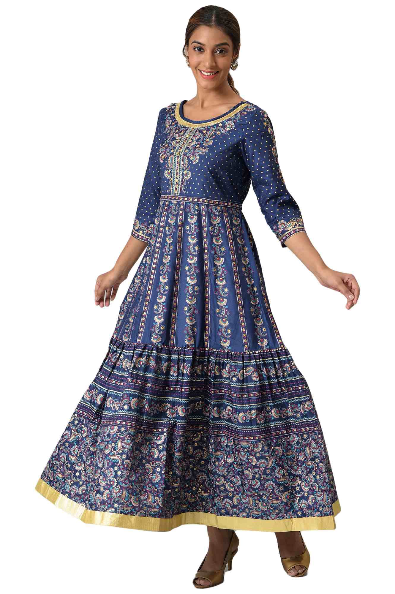 Aurelia Womens Polyester Fit and Flare Knee-Length Casual Dress (22AUA13489-506034_Navy