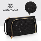 CUBETASTIC Makeup Bag, Small Cosmetic Bag with Makeup Brush Comparment, 2 in 1 Cute Make Up Organizer Pouch for Women Girls, Por