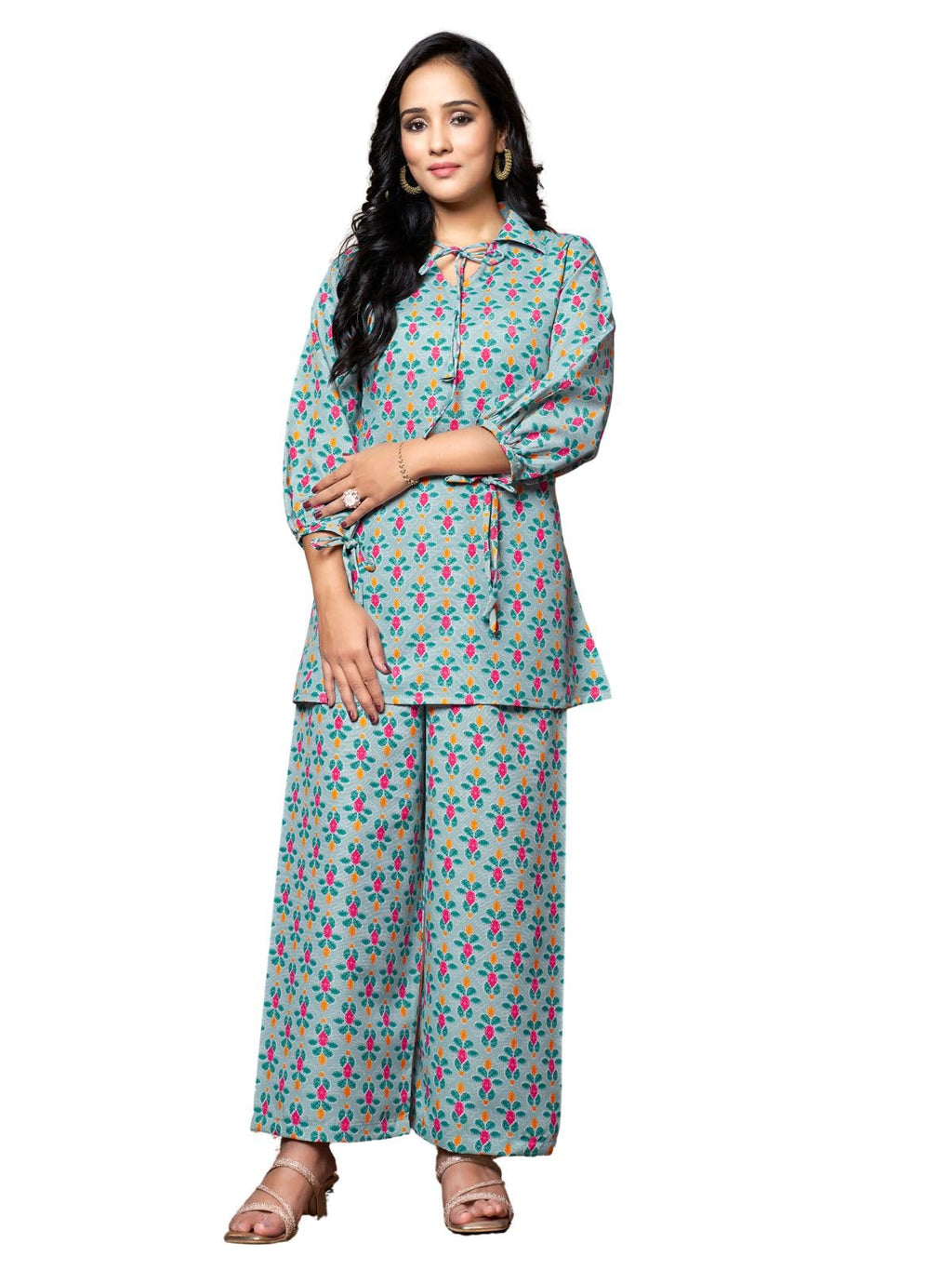 Greciilooks Women Rayon Blend Ethnic Wear Kurta Co-Ord Set (Gl-K-W1728&Tr819-3Xl Peach)