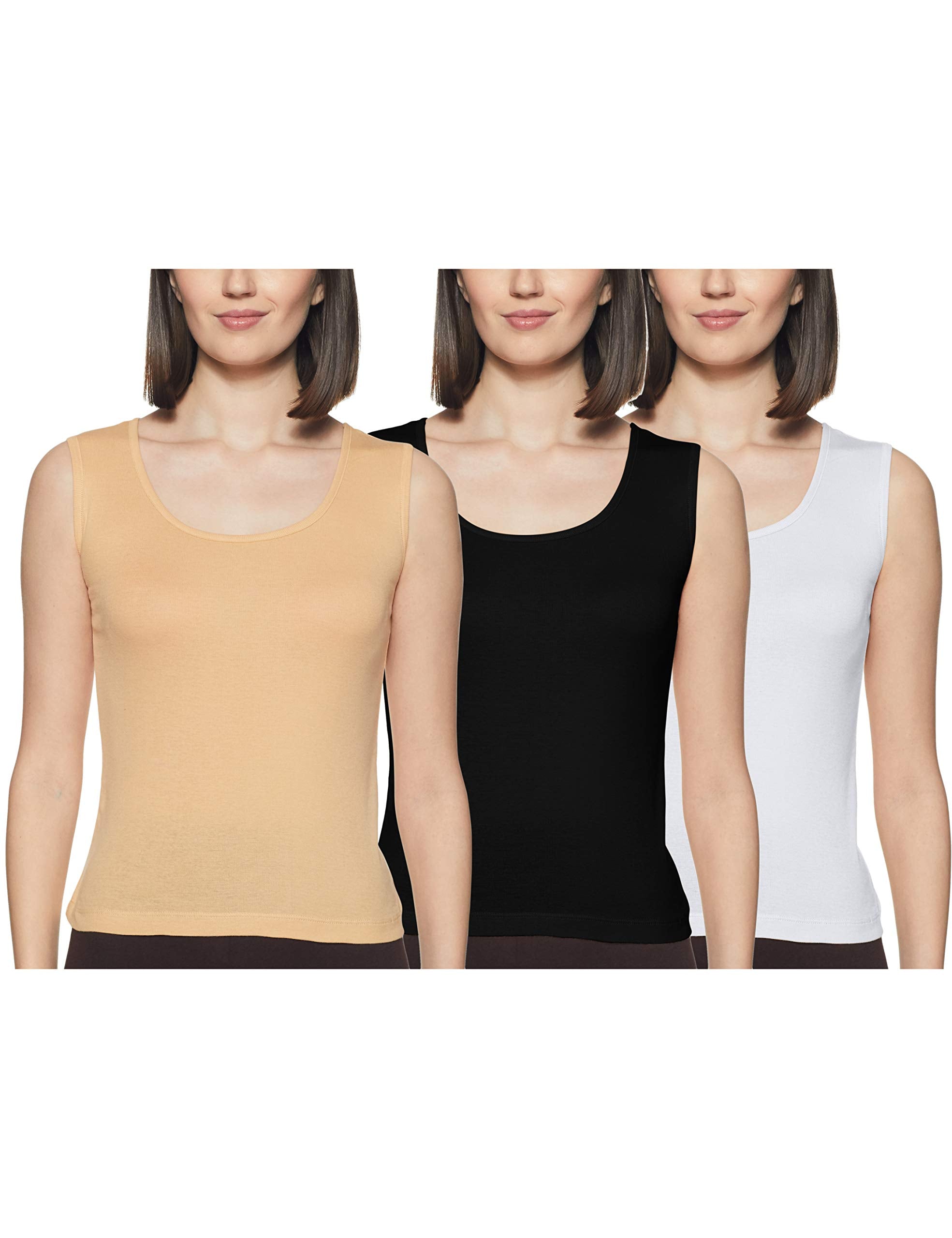 Rupa Softline Regular Fit Women Super Combed Cotton Tank top, Stretchable Body-Hugging,for Yoga,Gym wear and Sports Activities, 