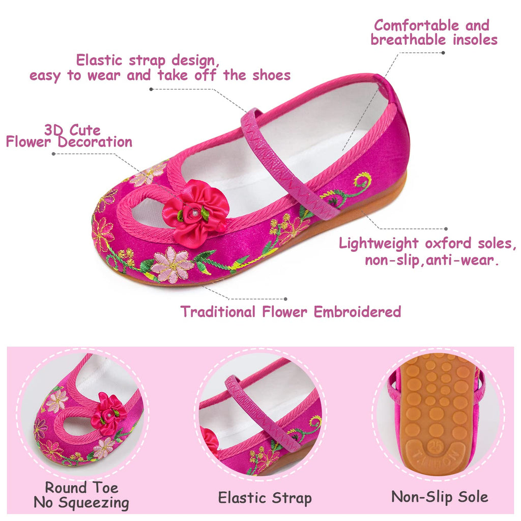 VORLITS Encanto Mirabel Shoes for Girls Halloween Cosplay Costume Dress Up Mary Jane Ballerina Flats Shoes